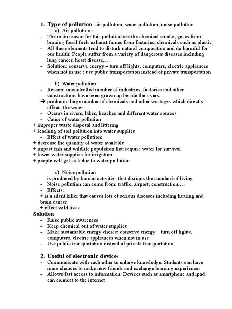 Causes and Effects of Water Pollution | PDF | Pollution | Air Pollution