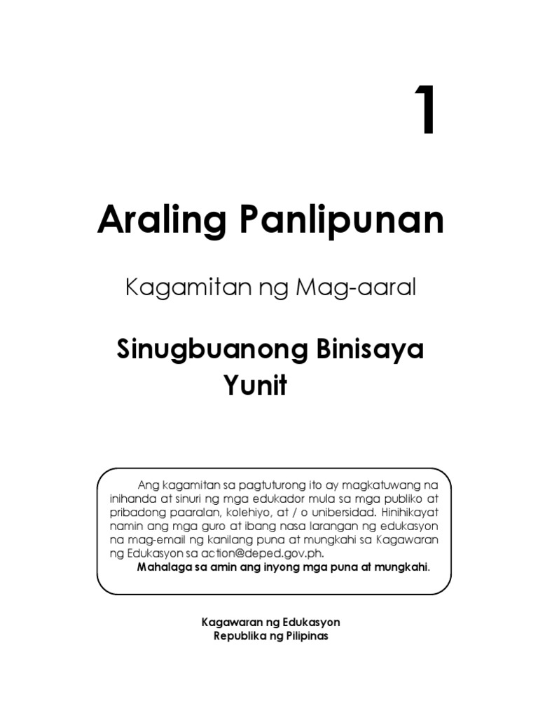 AP Sinugbuanong Binisaya Unit 2 Learner's Material PDF