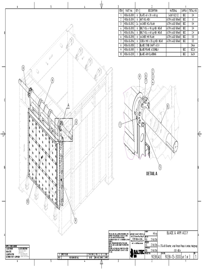 Blade & Arm Assy: Detail A | PDF | Screw | Mechanical Engineering
