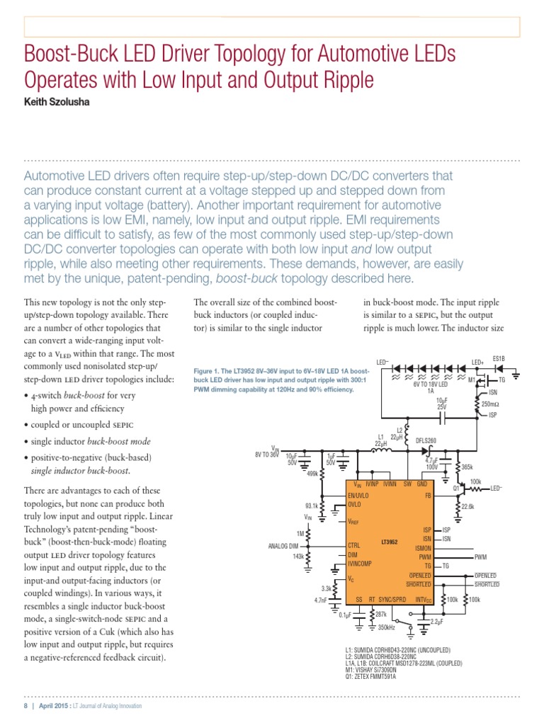 Low Ripple Boost-Buck LED Driver Topology for Automotive Applications ...