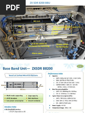 ZX SDR 8200 BBU Overview | PDF