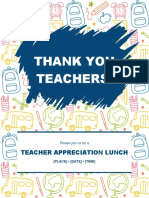 Thank Teachers Appreciation Lunch PLACE DATE