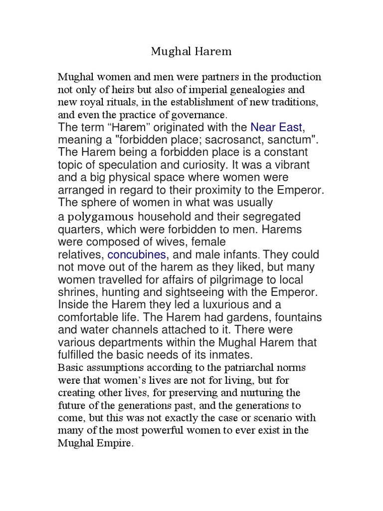 Mughal Harem: Near East | PDF | Harem | Mughal Empire