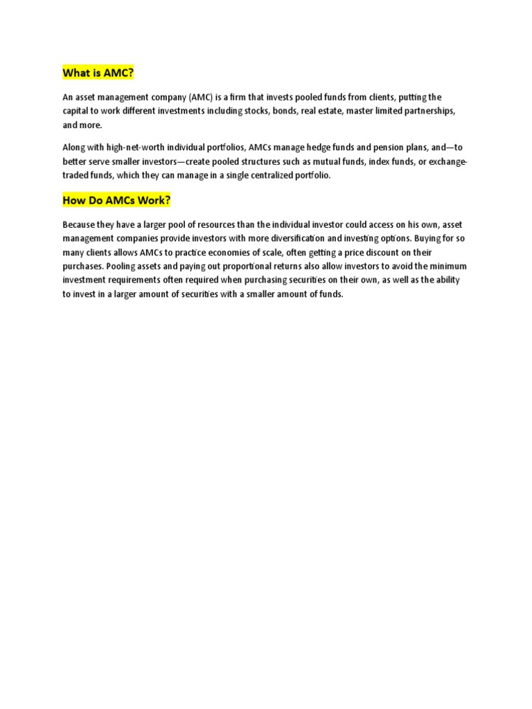 What Is AMC? | PDF