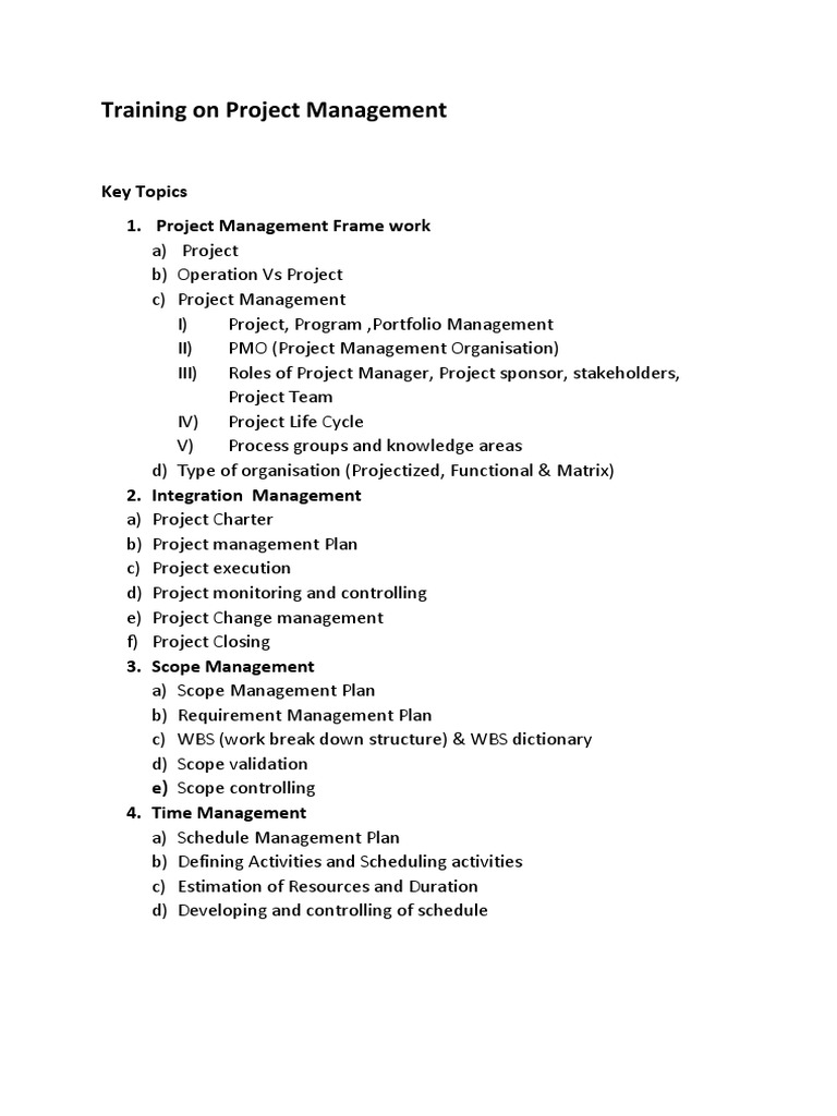 Training On Project Management | PDF