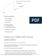 Share Your Office 365 Home Subscription: Account and Payment