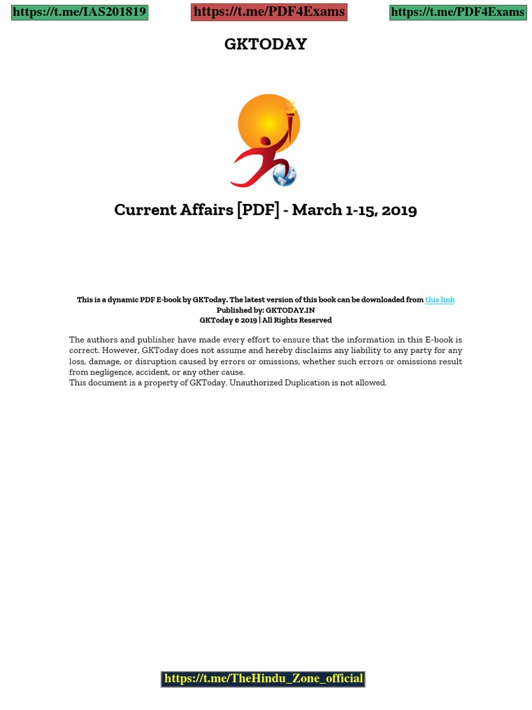 Gk Today Complete March 2019 Pdf4exams Reserve Bank Of India Biofuel
