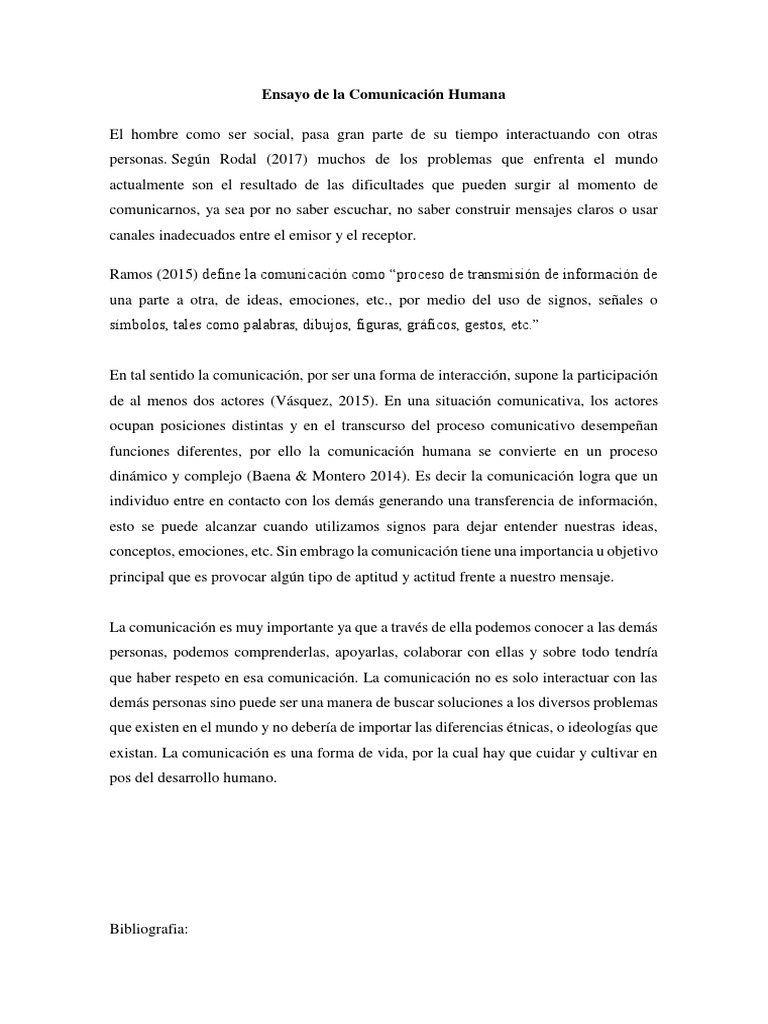 Ensayo de La Comunicación Humana