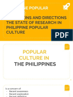 Dimensions and Directions The State of Research in Philippine Popular Culture