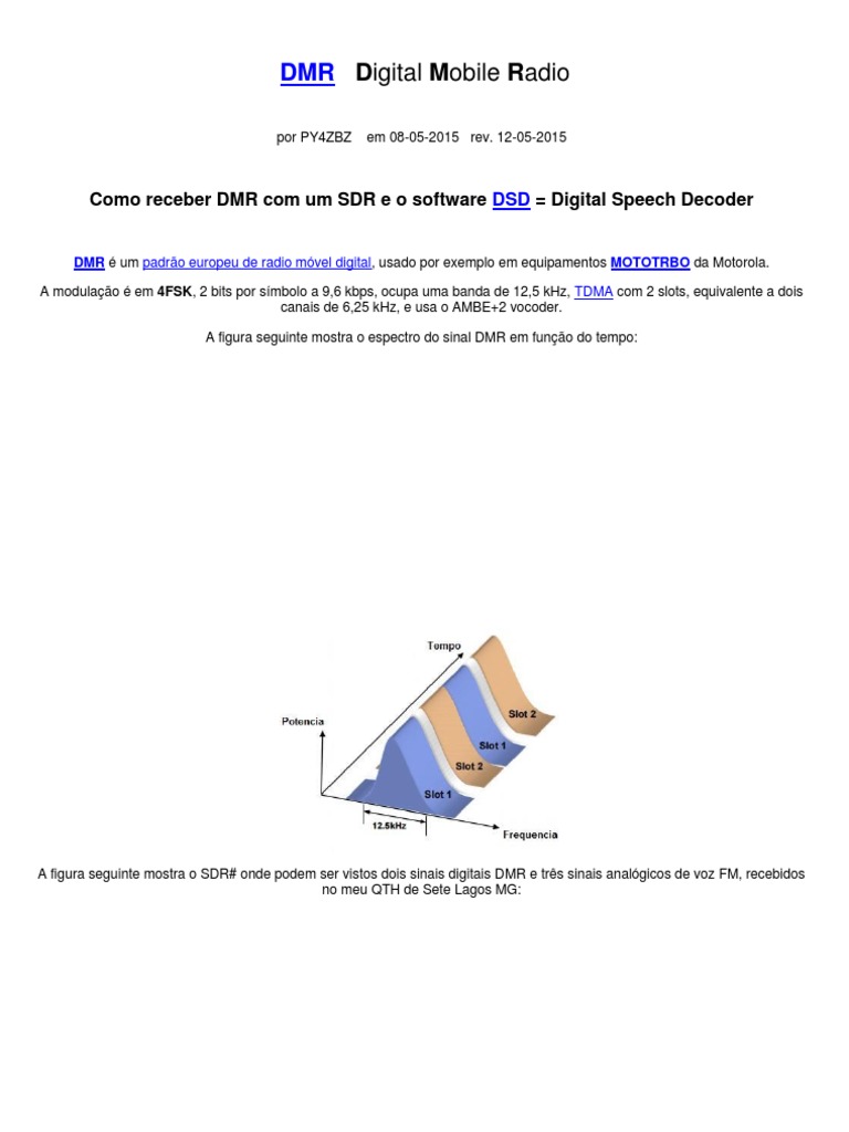 Recepção de DMR com SDR e DSD+ | PDF | Radiodifusão | Televisão digital