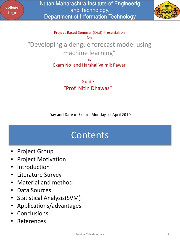 Dengue Forecast Model Using Machine Learning Pdf Support Vector