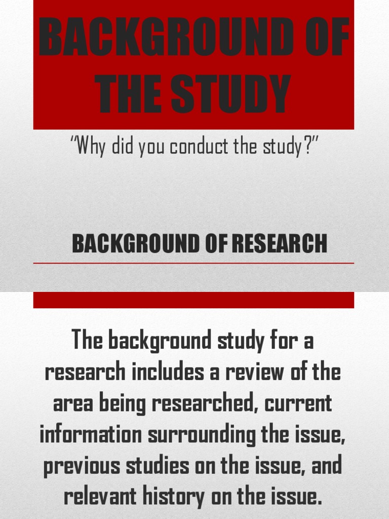 Background of the Study | Question | Scientific Method