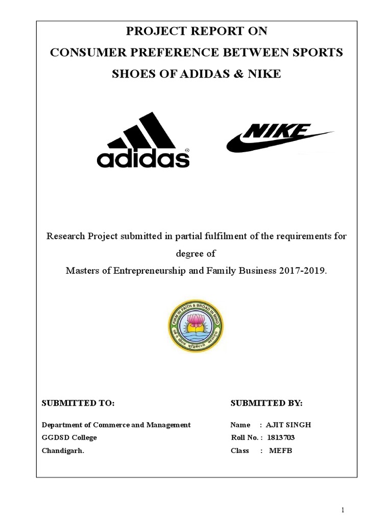 project report on shoes