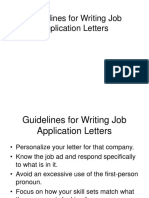 Guidelines For Writing Job Application Letters