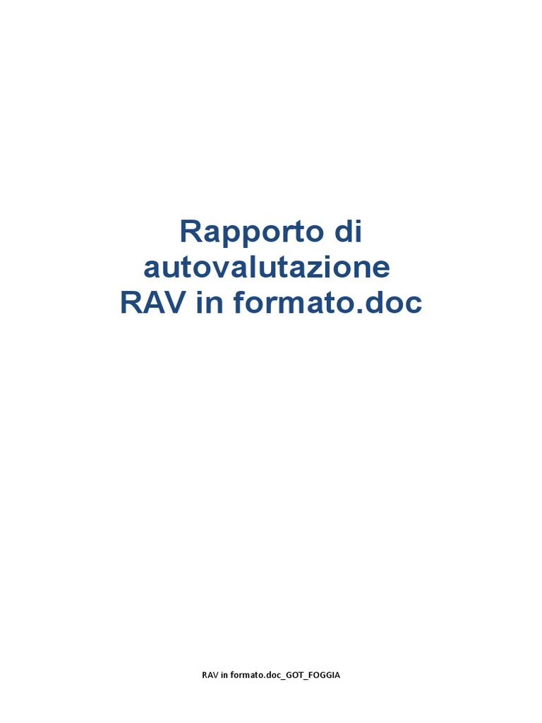 RAV in Formato Doc Vuoto | PDF