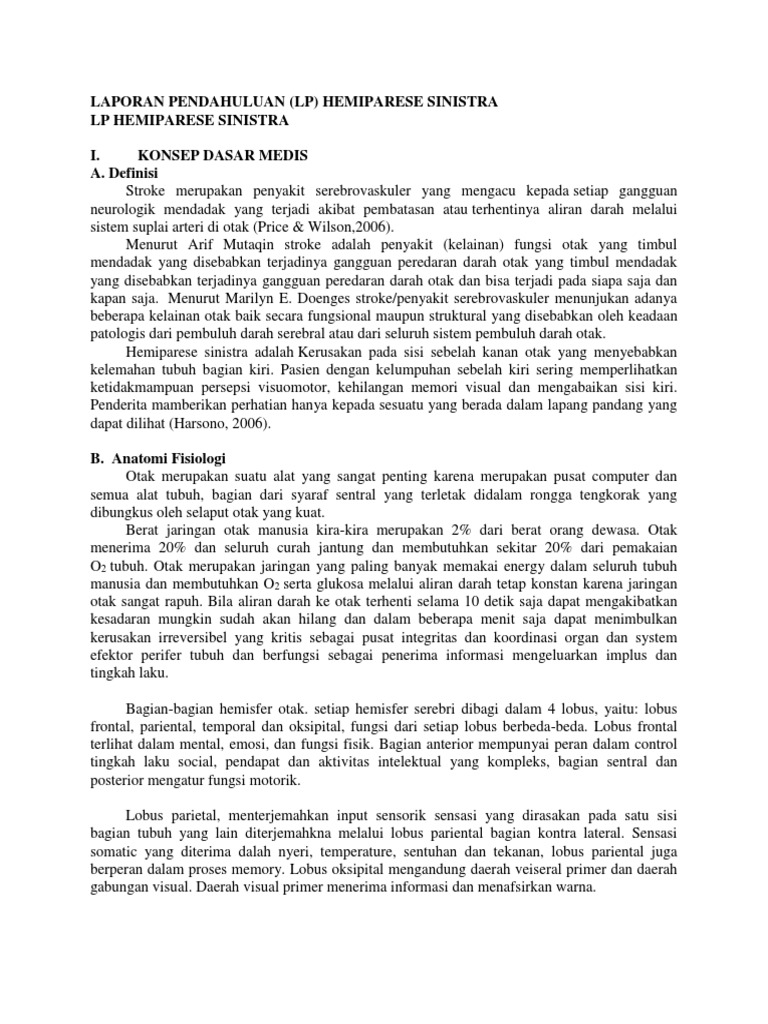 LP Hemiparesis | PDF
