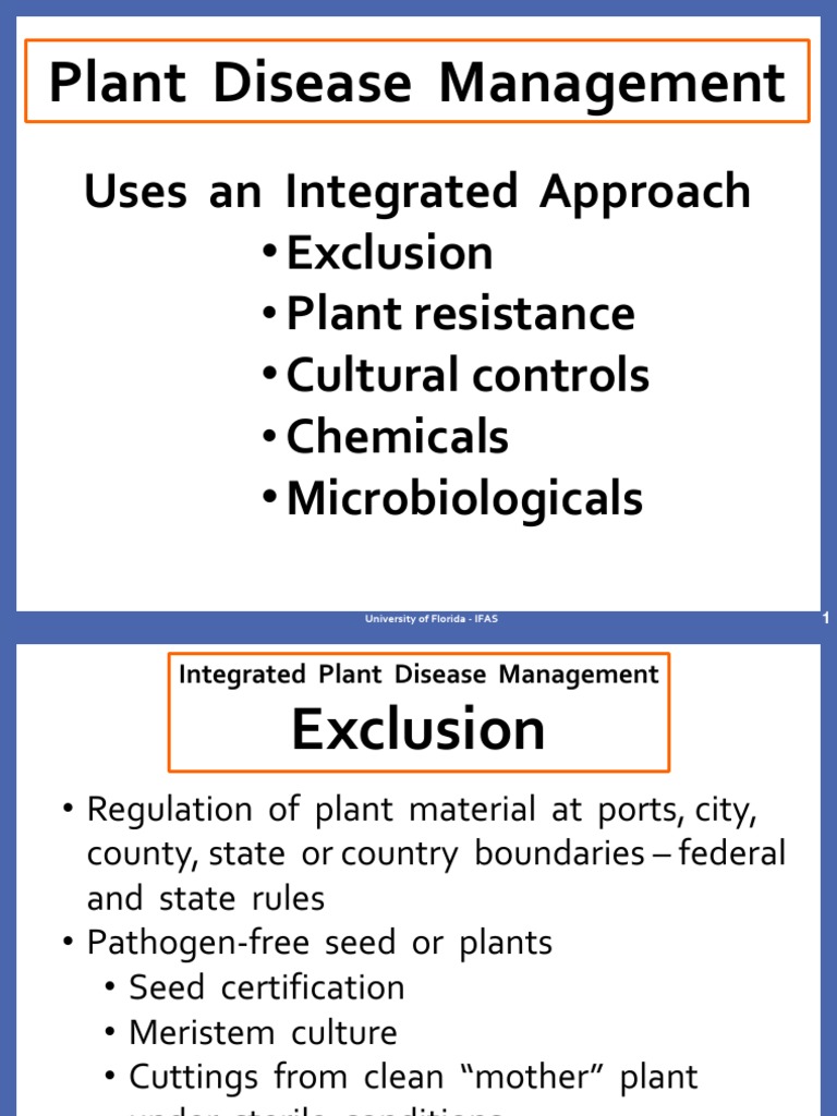 Plant Disease Management Uses an Integrated Approach Plant Pathology