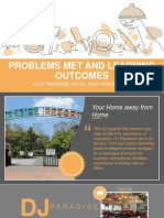 Problems Met and Learning Outcomes: in DJ Paradise Hotel and Resort, Inc