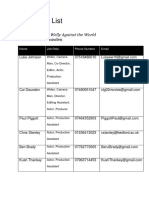 Personnel List