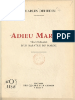 Charles Dehedin - Adieu Maroc ! Témoignage D'un Rapatrié Du Maroc (1959) PDF