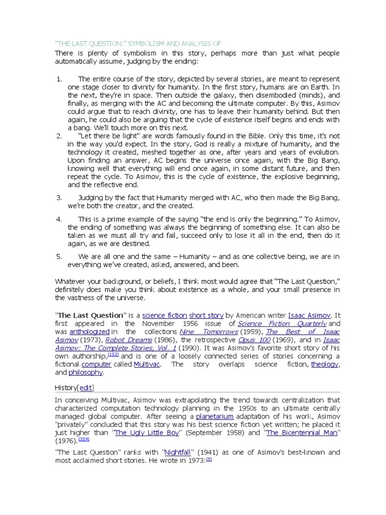 The Evolution of Multivac An Analysis of Isaac Asimov's Classic Story