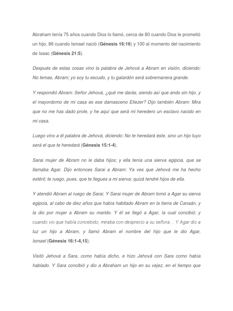 Edad de Abraham y la Promesa Divina | PDF | Ismael | Abrahán