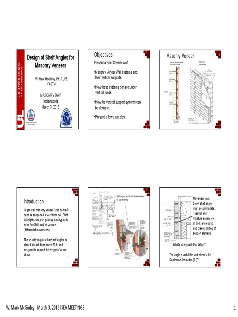 Design of Shelf Angles For Masonry Veneers PDF Masonry Stress (Mechanics)