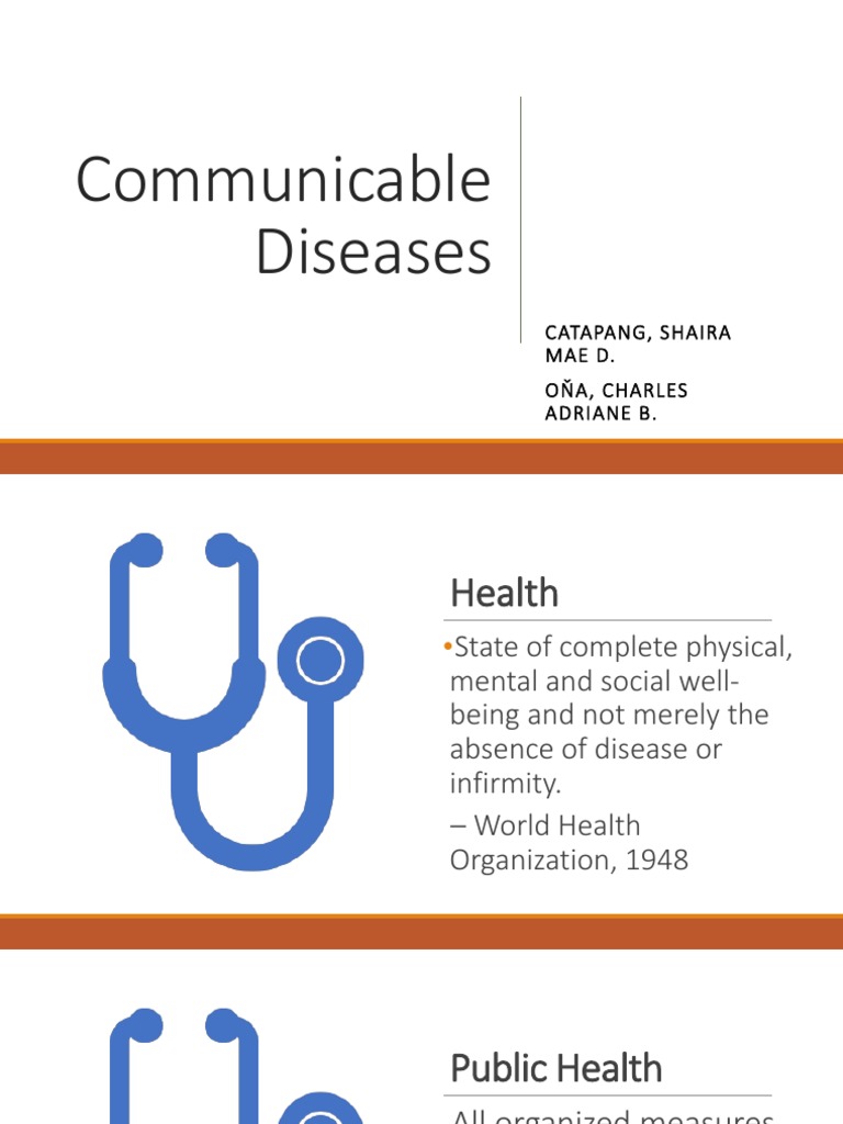 Overview of Communicable Diseases | PDF | Influenza | Transmission ...