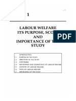 Labour Welfare Its Purpose, Scope AND Importance of The Study