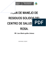 Plan de Manejo de Residuos Solidos Del Centro de Salud Santa Rosa