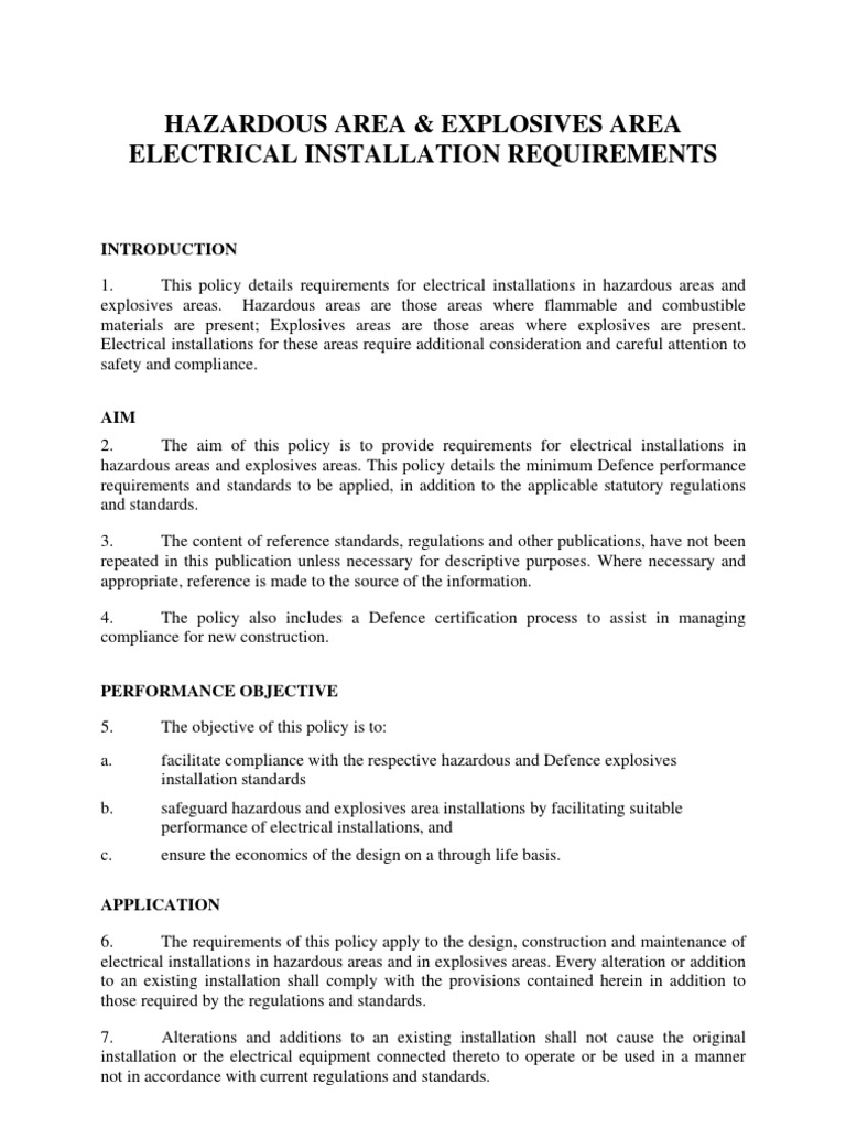 Hazardous Explosives Areasv0 Safety Specification (Technical Standard)