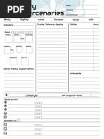 Body: Agility: Mind: Senses: Guile: Will: Classes: Traits, Talents, Spells Skills