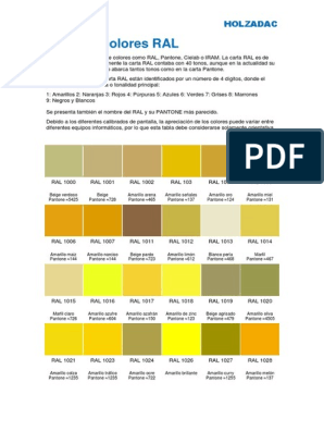 Carta de Colores Ral PDF, PDF, marrón