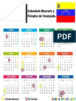 Calendario Bancario de Venezuela 2019