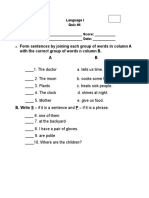 Form Sentences by Joining Each Group of Words in Column A With The Correct Group of Words N Column B. A B