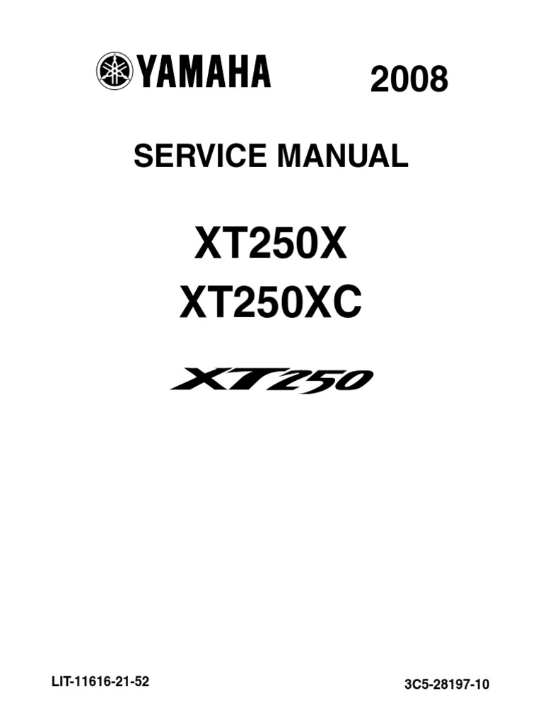 Yamaha XT 250 Service Manual PDF | PDF | Clutch | Motor Oil