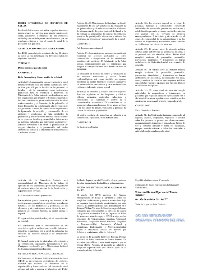 Redes Integradas de Servicios de Salud | PDF | Residuos | Hospital