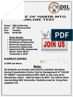 House of Habib-MTO Online Test On 26-02-2019