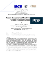 Recent Evalutions of Rock Foundations 5 Feb