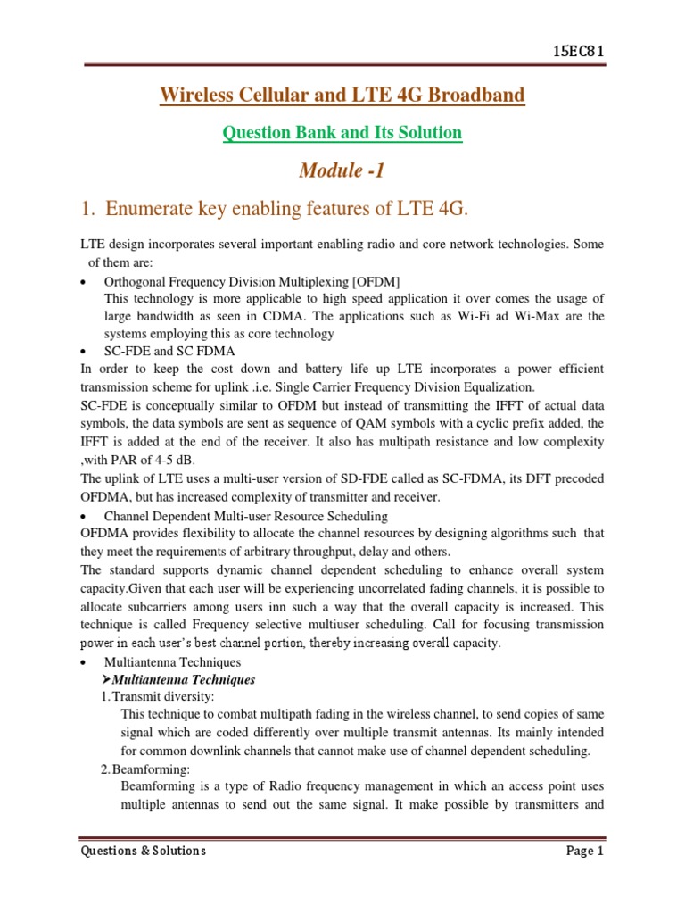 LTE 4G Wireless Technology Overview | PDF | Orthogonal Frequency ...