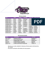 2019 Game Schedule