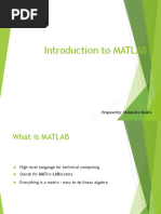 Introduction To MATLAB: Prepared By: Mahendra Shukla