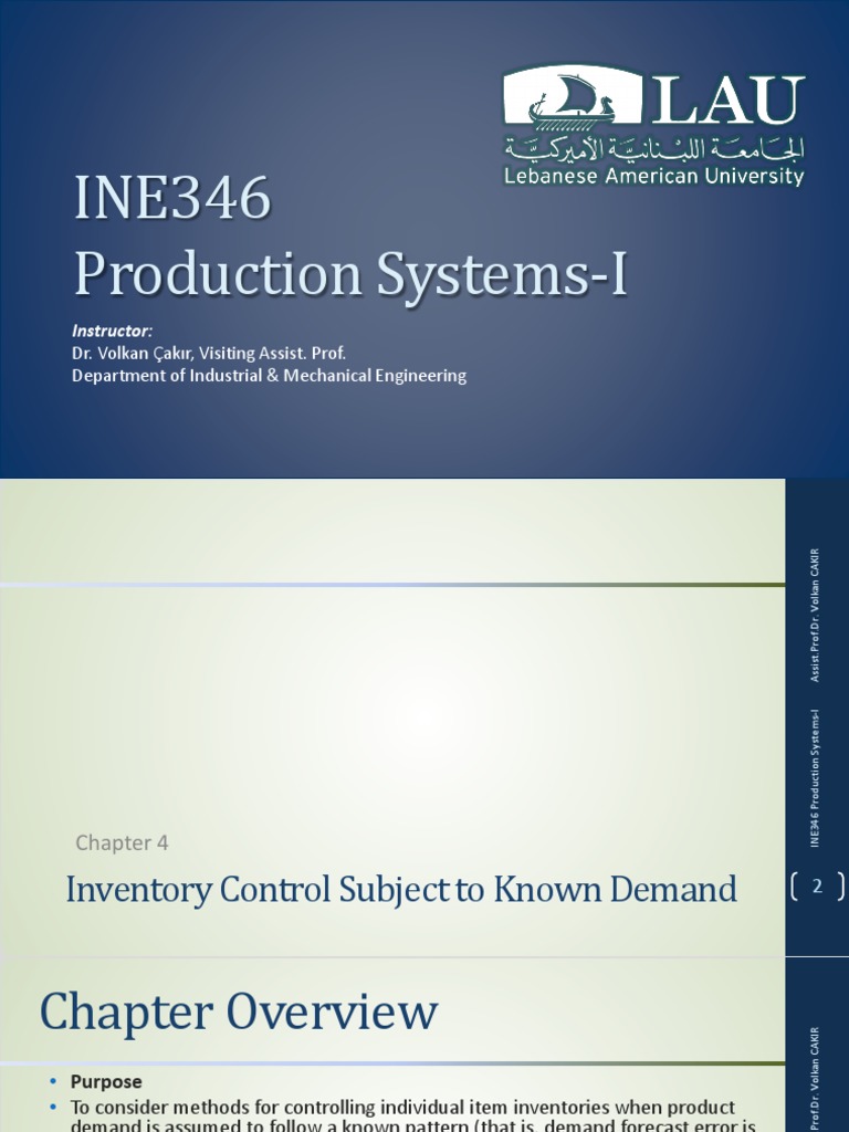 Inventory Control Methods Overview | PDF | Inventory | Demand