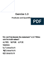 Exercise 1.3: Predicate and Quantifiers