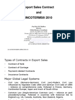 Export Sales Contract & INCOTERMS 2010