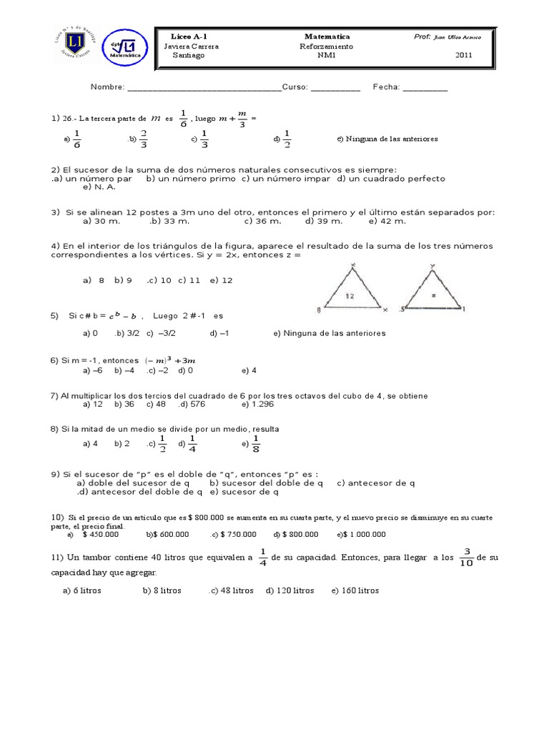 Ejercicios de Matemáticas y Respuestas | PDF | Objetos matemáticos ...
