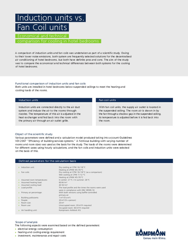 Induction Units Vs Fan Coil Units GB PDF PDF Hvac Air Conditioning