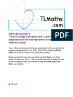 YouTube A-Level Maths Specification