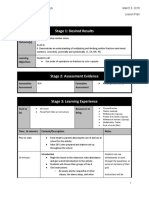 Math Game Lesson Plan - March 9