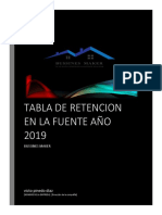 Tabla Retencion en La Fuente Año 2019